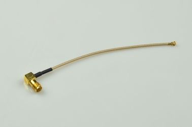 China Ângulo direito fêmea do cabo SMA do RF ao conector de UFL com cabo coaxial de RG 178 fornecedor